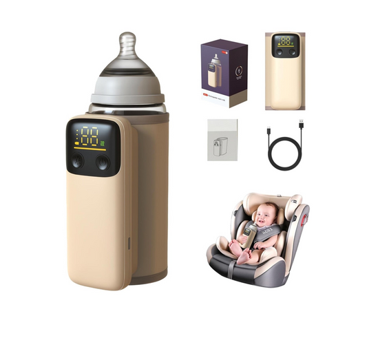 Incalzitor Biberoane Portabil SINZO® Incarcare USB, Baterie 6000mAh, Control Termic 6 Trepte, Afisaj Digital, Temperatura Constanta 24H