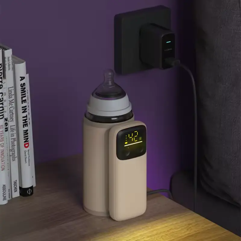 Incalzitor Biberoane Portabil SINZO® Incarcare USB, Baterie 6000mAh, Control Termic 6 Trepte, Afisaj Digital, Temperatura Constanta 24H