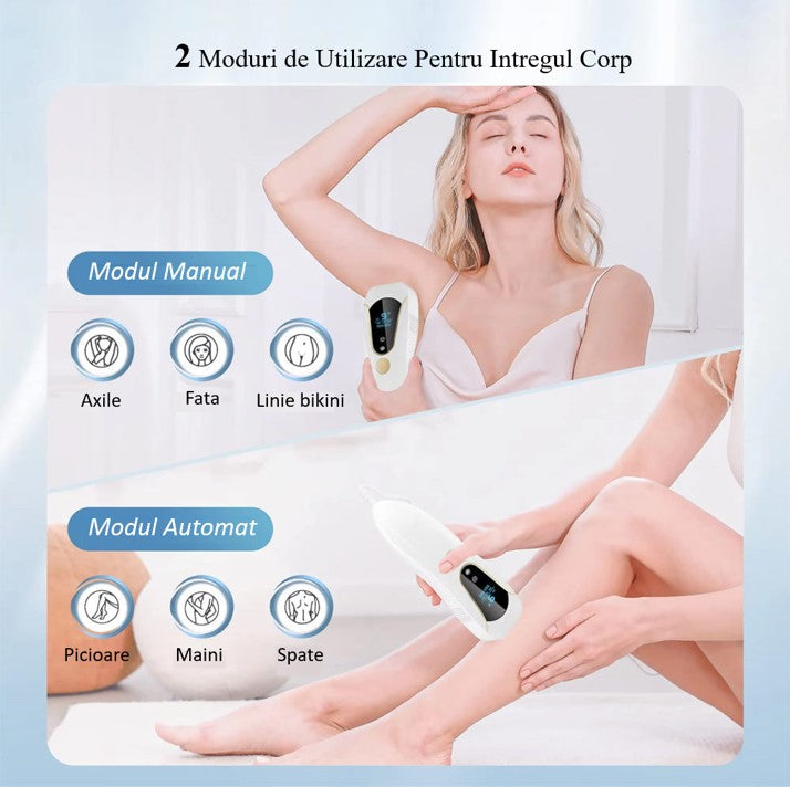 Epilator IPL SINZO®, 9 Trepte de intensitate cu Functie de Racire, Epilare definitiva fara durere, 999.999 impulsuri, Tehnologie IPL