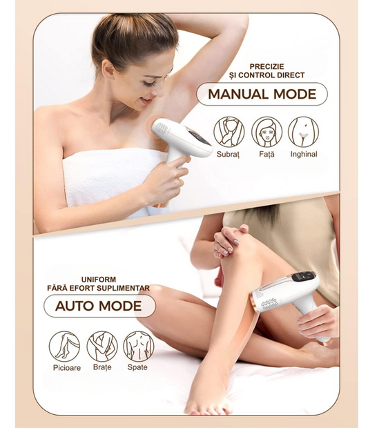 Epilator IPL, epilare definitiva fara durere, 999.999 impulsuri, 5 trepte de intensitate