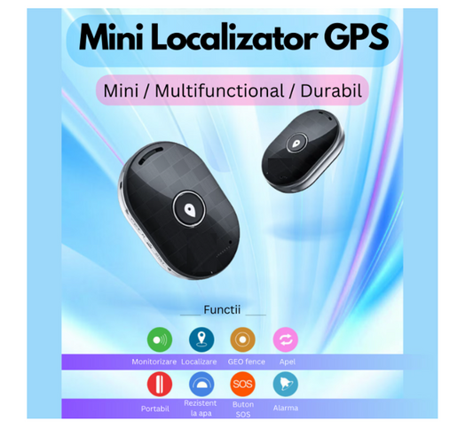 Mini GPS tracker, Dispozitiv localizare si monitorizare, cartela SIM, buton SOS, Istoric traseu