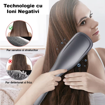 Perie de par electrica 3 in 1 pentru volum, coafare, uscare si indreptare rapida, Ceramica, Tehnologie cu ioni negativi