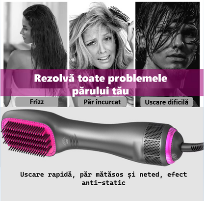 Perie de par electrica 3 in 1 pentru volum, coafare, uscare si indreptare rapida, Ceramica, Tehnologie cu ioni negativi