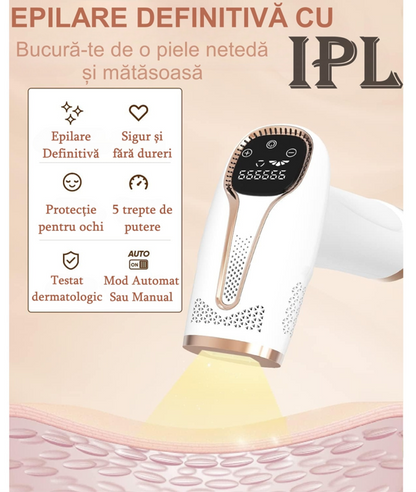 Epilator IPL, epilare definitiva fara durere, 999.999 impulsuri, 5 trepte de intensitate